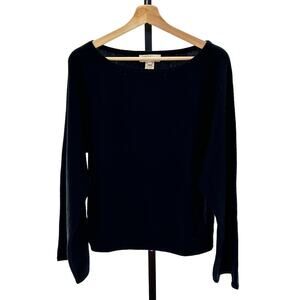 Mainbocher Black 100% Cashmere Long Wide Sleeve XL Sweater Classic Old Money